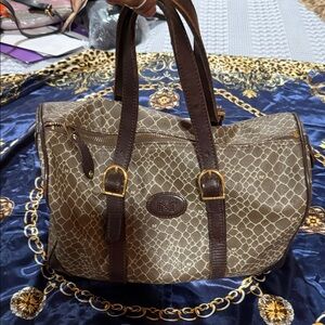 Elegant Brown Patterned Handbag